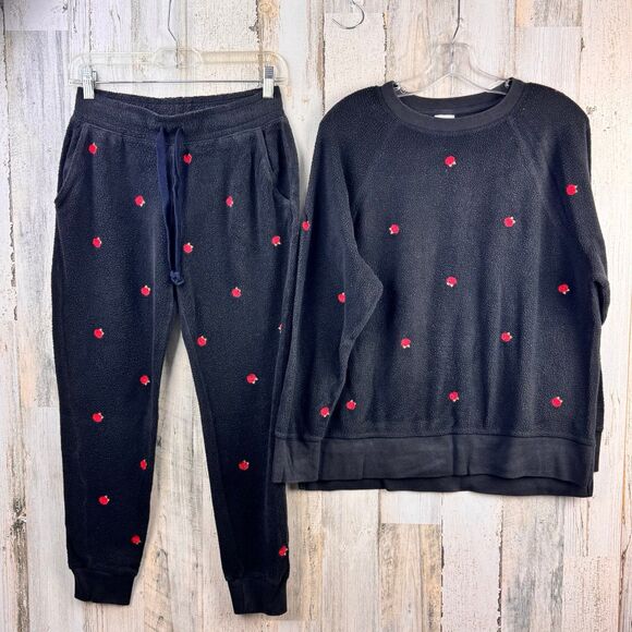 Victoria's Secret PINK Outfit Vintage Skinny Jogger Legging Crew Roses small - Picture 1 of 7